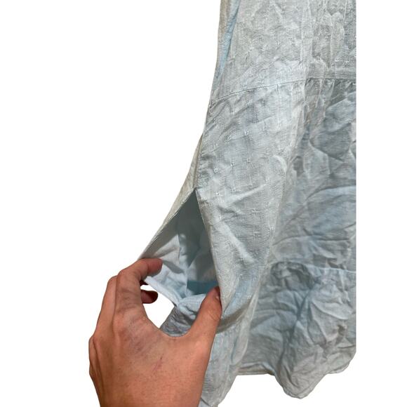 Abercrombie and Fitch Blue Linen Sundress Size Medium Tall - Picture 4 of 6